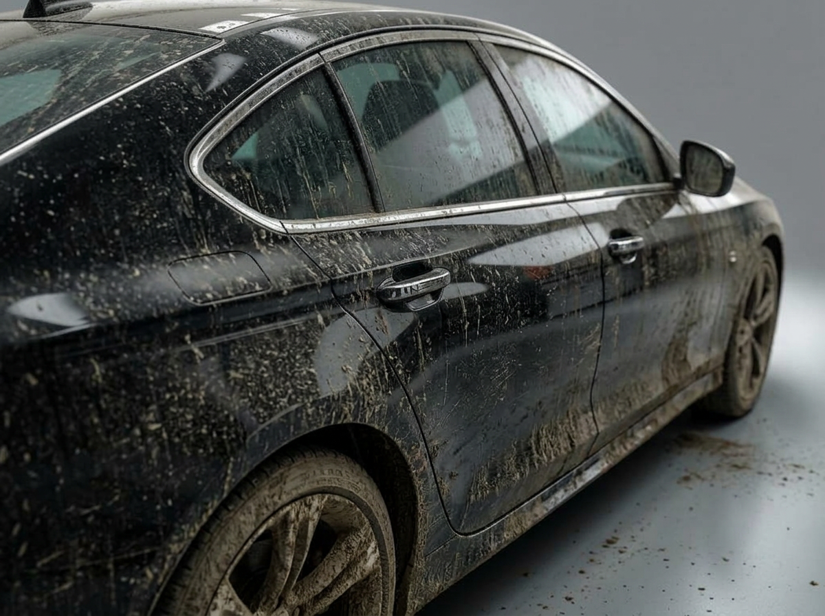 Caked in mud and grime
